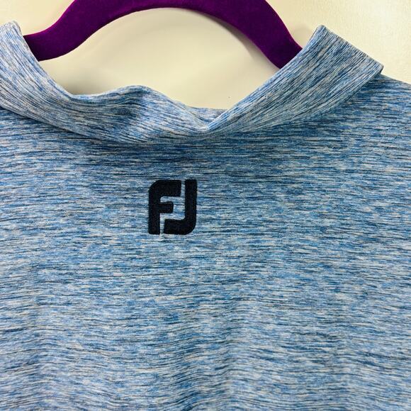 FootJoy Polo Shirt Mens XL Heathered Blue Short Sleeve Embroidered Pullover 0295 - Picture 4 of 9